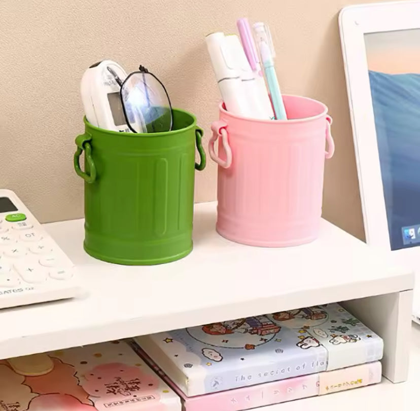 Portable Retro Style Pen Holder, Makeup Brush Holder Organizer, Mini Creative Office Storage Pen Holder, Pencil Bucket Organizer Container
