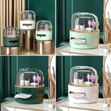 Acrylic Round Vanity Organizer, Tissue Holder Cover Case, Stylish Facial Tissues Dispenser, Skin Care Organizer With Tissue Container