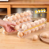 Telescopic Egg Slide Tray, Egg storage Container, Stackable Egg Tray, Safe Sliding Egg Box, Durable Egg Storage Box, Anti Slip Large Capacity Egg Holder, Kitchen Countertop Fresh Egg Storage Container