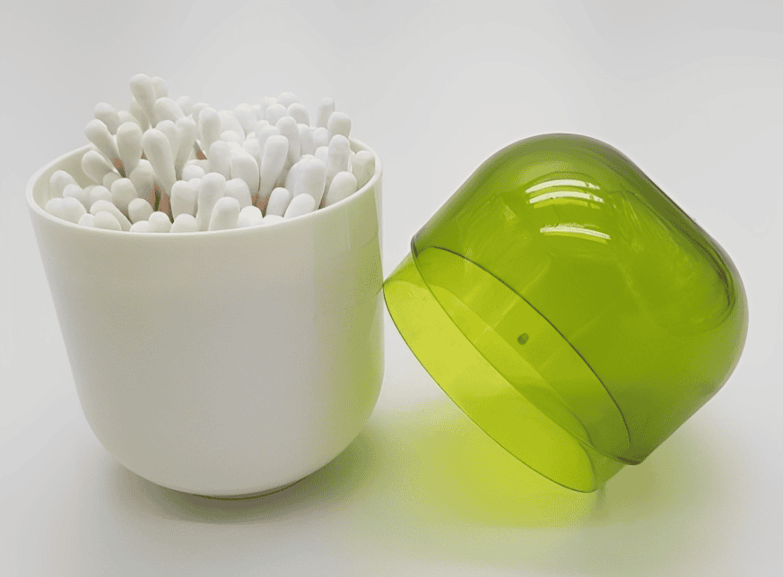 Emoi Cotton Bud Holder, Cotton Swabs Holder Organizer with Lid, Storage Canisters for Cotton Swabs