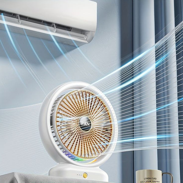 Mini Desktop Fan with Light – Portable Cooling Fan