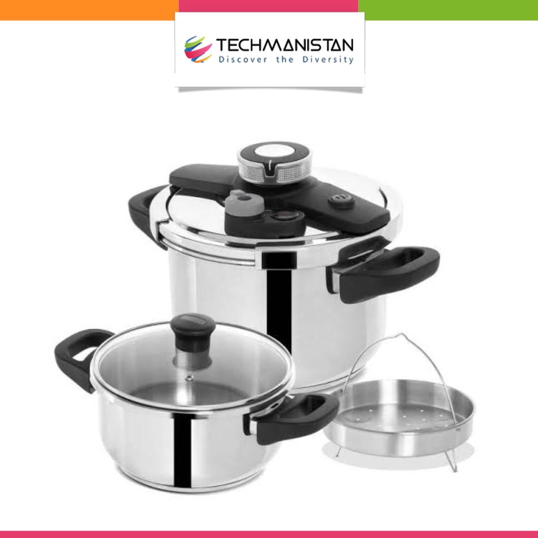 Stainless Steel Pressure Cooker Combo Set