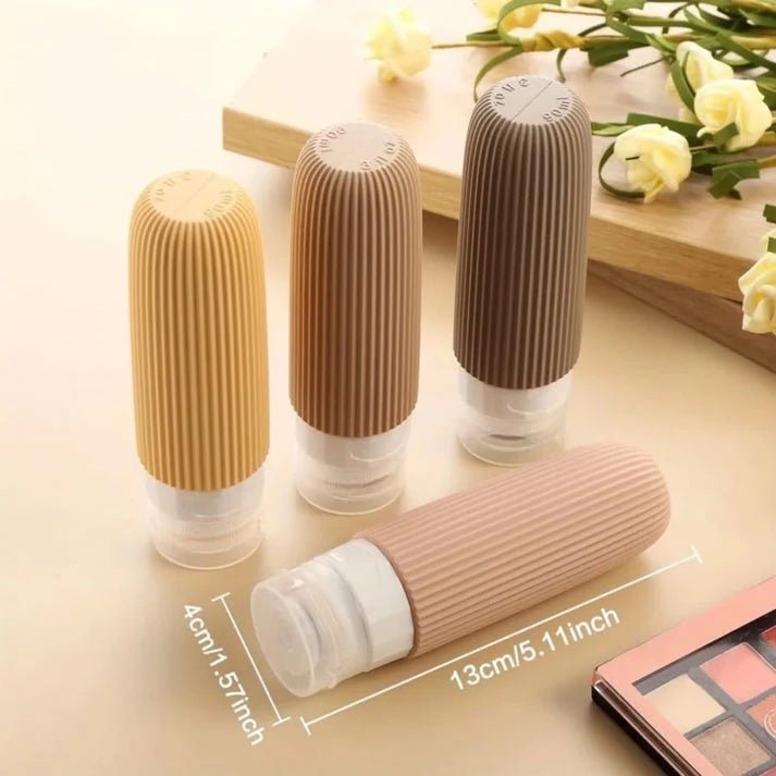 4pcs Silicone Gel Portioning Bottles Set for Body Wash, Skincare Lotion
