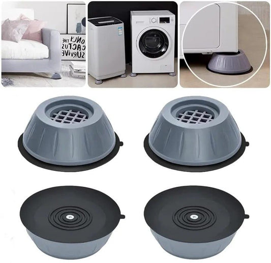4Pcs Washing Machine Floor Mat – Anti-Vibration & Floor Protectors