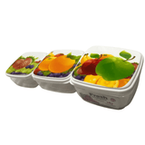 Set Of 3 Square Fruity Box, Fresh Keeping Jars, Food Container Food Storage Jars, Multipurpose Stackable Air Tight Container, Transparent (300ml, 250ml and 200ml ) Food Storage Container