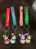 Set Of 3 Cute Anime Keychains, Kawai Cartoon Hanging Keychains, Cute Doll Ornament Keychains