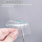 Set of 10 Rotatable Sticky Hanger, Transparent Wall Hooks, Strong Self Adhesive Anti-slip Hook, Punch Free No Trace Storage Hangers For Home Kitchen Bathroom, Multipurpose Wall Hanger, Load Bearing Sticky Hooks