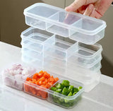 3 Compartments Meal Box With Lid, Rectangular Multi Grid Refrigerator Box, Transparent Plastic Sealing Box