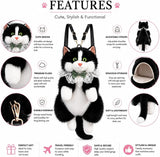 Cute Cat Plush Stuffed Backpack,     Kawaii Cat Backpack Carrier, Fluffy Cat Doll Backpack, Adorable Cat Shoulder Backpack