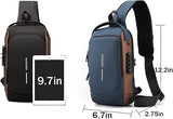 Anti-Theft Crossbody Sling Bag with USB Charging
