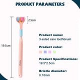 3-Sided Care Toothbrush for Kids & Adults – Soft Bristle 360° Deep Cleaning Toothbrush with Tongue Cleaner