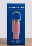 900ML Vacuum Insulated Stainless Steel Travel Tumbler with Straw Lid & Handle