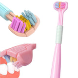 3-Sided Care Toothbrush for Kids & Adults – Soft Bristle 360° Deep Cleaning Toothbrush with Tongue Cleaner