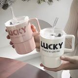 380ml Insulated Cup With Straw, Vacuum Insulated Coffee Mug with Straw, Double Wall Vacuum Tumbler, Stainless Steel Coffee Tumbler