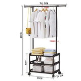 Multifunctional Cloth Rack With Wheels, Multilayer Floor Hanger, 4 in 1 Hall Tree with Storage Shelf,  Simple Cloth Organizer Wardrobe, Shoes Rack Home Organizer, Multifunction Floor Standing Clothes Hanger Rack