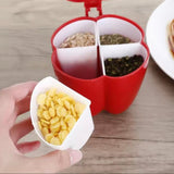 4 In 1 Plastic Capsicum Shape Seasoning Container, Vegetable Shaped Spice Jar Container, Plastic 4 Compartments Seasoning Jar