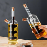 Dual Chamber Kitchen Oil Bottle, Elegant Glass Oil Dispenser Bottle, 2 In 1 Glass Oil & Vinegar Bottle