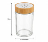 Hexagonal Bamboo Spice Rack With 8 Jars, Bamboo Spice Organizer, Wooden Masala Box with Glass Jars