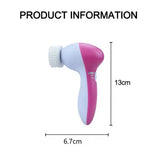 5 In 1 Multifunctional Face Cleansing Brush, Battery Powered Facial Cleaner,  Skin Care Massager, Facial Cleanser Tools