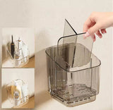 3 Slots Toothbrush Holder With Drain Tray, Removable Divider Wall Mounted Bathroom Organizer, Multifunctional Bathroom Storage Holder, Space Saving Bathroom Accessories