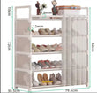 Dustproof Shoe Rack With Curtain, Stackable Multilayer Shoe Rack, Space Saving Footwear Organizer, Shoe Rack Organizer Cabinet With Curtain