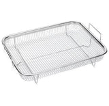 Stainless Steel Air Fryer Tray, Double Non Stick Crisper Tray, Multifunction Roasting Frying Basket, Oven Grill Pan Basket, Kitchen Cooking Tool