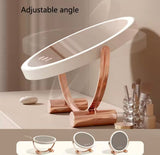 Round Shape Desktop LED Makeup Mirror, Vanity Table Mirror, Magnifying Cosmetic Mirror,  Adjustable Touch Dimmer Table Makeup Mirrors