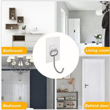Set of 10 Rotatable Sticky Hanger, Transparent Wall Hooks, Strong Self Adhesive Anti-slip Hook, Punch Free No Trace Storage Hangers For Home Kitchen Bathroom, Multipurpose Wall Hanger, Load Bearing Sticky Hooks