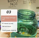 1L Student Summer Water Bottle, Fashion Plastic Bottle with Straw, Outdoor Sport with Tea Separator for Kids, 900ml Beverages Dispenser, Portable Drinking Water Bottle, Portable Drink Bottle For Outdoor, Kids Water Sippy Cup
