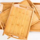 Set Of 3 Bamboo Wooden Tray, Serving Bamboo Tray, Premium Quality Wooden Bamboo Tray