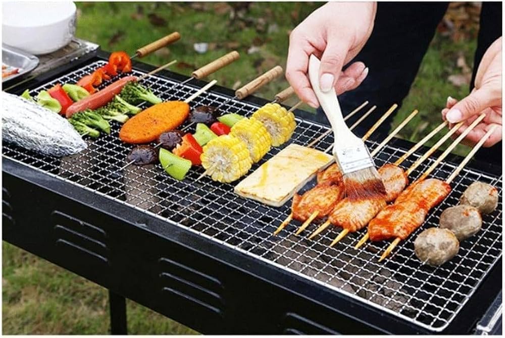 Portable Japanese Barbecue Grill With Stand, Iron Portable Folding Charcoal Barbecue Grill For Outdoor, Multifunctional Portable Charcoal Grill