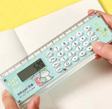 2 In 1 Eight Digits Calculator With Scale, Cute Cartoon Calculator, LCD Display Calculator
