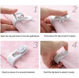 Set of 10 Anti Slip Bed Clips, Adjustable Bedding Holder Clips. Comfort Bed Sheet Clips, Bed Sheet Securing Clips