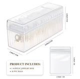 Jewelry Organizer With 20 Mini Pouches, Transparent Waterproof Earring Jewelry Storage Box, Acrylic Jewelry Box With 20 Anti Tarnish Jewelry Pouch