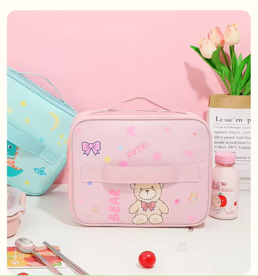 Animated School Thermal Lunch Bag, Cute Large Capacity Lunch Bag, New Style Insulated Kids Lunch Bag