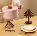 Expandable Tree Shape Pot Stand, Tree Design Wooden Trivet,     Foldable Wooden Heating Pad,     Heat Resistant Wooden Pot Stand,     Blossom Wooden Trivet