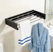 Wall Mounted Foldable Clothes Rack, Clothes Drying Hanger, Heavy Duty Clothesline Pole Hanger, Foldable Towel Holder, Wardrobe Organizer