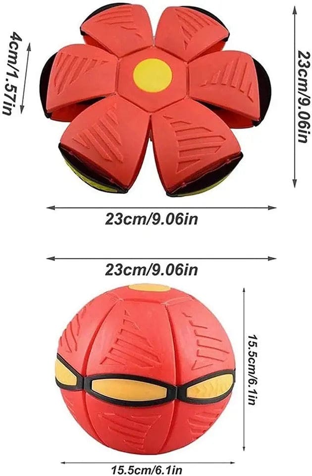 Magic Flying Saucer Ball, Outdoor Flat Throw Disc Ball, Foot Pressure Decompression Vent Ball, UFO Saucer Deformed Ball, Elastic Flying Saucer Toy for Kids, Frisbee Ball Dog Toy, Kids Playing Stomp Ball