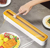 Reusable Food Wrap Cling Film With Cutter, Multipurpose Plastic Wrap Cutter, Wall Film Dispenser, Plastic Wrap Dispenser with Slide Cutter, Kitchen Organizer