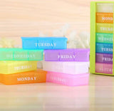 Portable 21 Grids Pills Box Holder, 7 Days Rainbow Color Tablet Pill Case, Medicine Storage Organizer