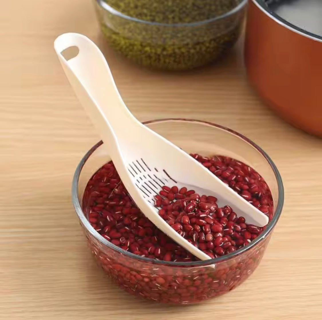 Multifunctional Filter Spoon, Kitchen Durable Rice Sieve, Rice Strainer Filter Spoon, Kitchen Gadgets Tool