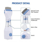 Electric Lice Remover, Portable Lice Comb, Anti lice Removing Device, Fleas Removal Comb For Dogs Cats Pet, Head Lice Remover Machine, Filter Trap Head Lice Catcher, Multipurpose Electric Vacuum Comb