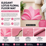 Pink Blossom Absorbent Floor Rug, Lotus Bloom Bath Mat, Pink Petal Comfort Rug, Elegant Lotus Door Mat