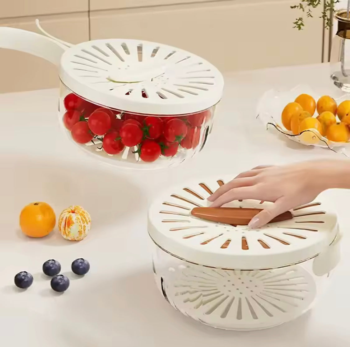 3 in 1 Drain Basket Storage Box, Fruit And Vegetable Washing Bowl With Strainer, Fruit And Vegetable Dehydrator Basket
