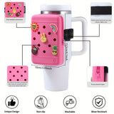Silicone Water Bottle Pouch, Silicone Tumbler Bag With Charms, Anti Slip Arm Bag, Portable Stanley Pouch With Charms
