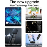 Portable Wireless Mic, Wireless Lavalier Microphone, Mini Mic For Audio Video Recording Interview Streaming Tiktok Game Live Broadcast, Lavalier Microphone for Smartphone, K8 Wireless Mini Mic for iPhone Android Type C
