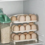 Folding Egg Rack, 24 Grid Egg Storage Holder, 3 Layer Foldable Egg Organizer, Kitchen Countertop Portable Egg Carrier, Home Egg Fresh Storage Box, Fridge Door Egg Rack, Foldable Kitchen Refrigerator Closet Egg Organizer