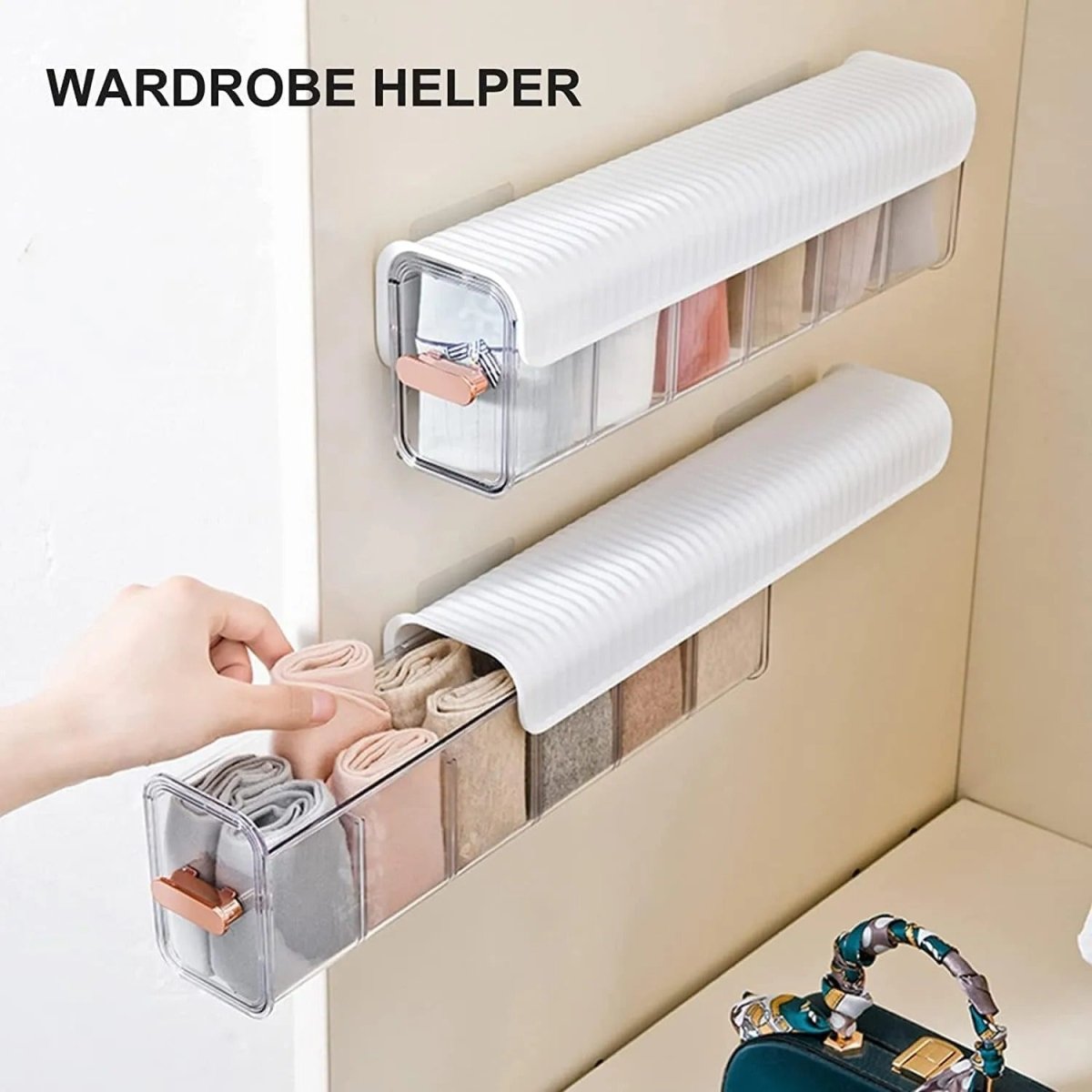6-Cell Clear Wall Mounted Storage Box – Multipurpose Organizer