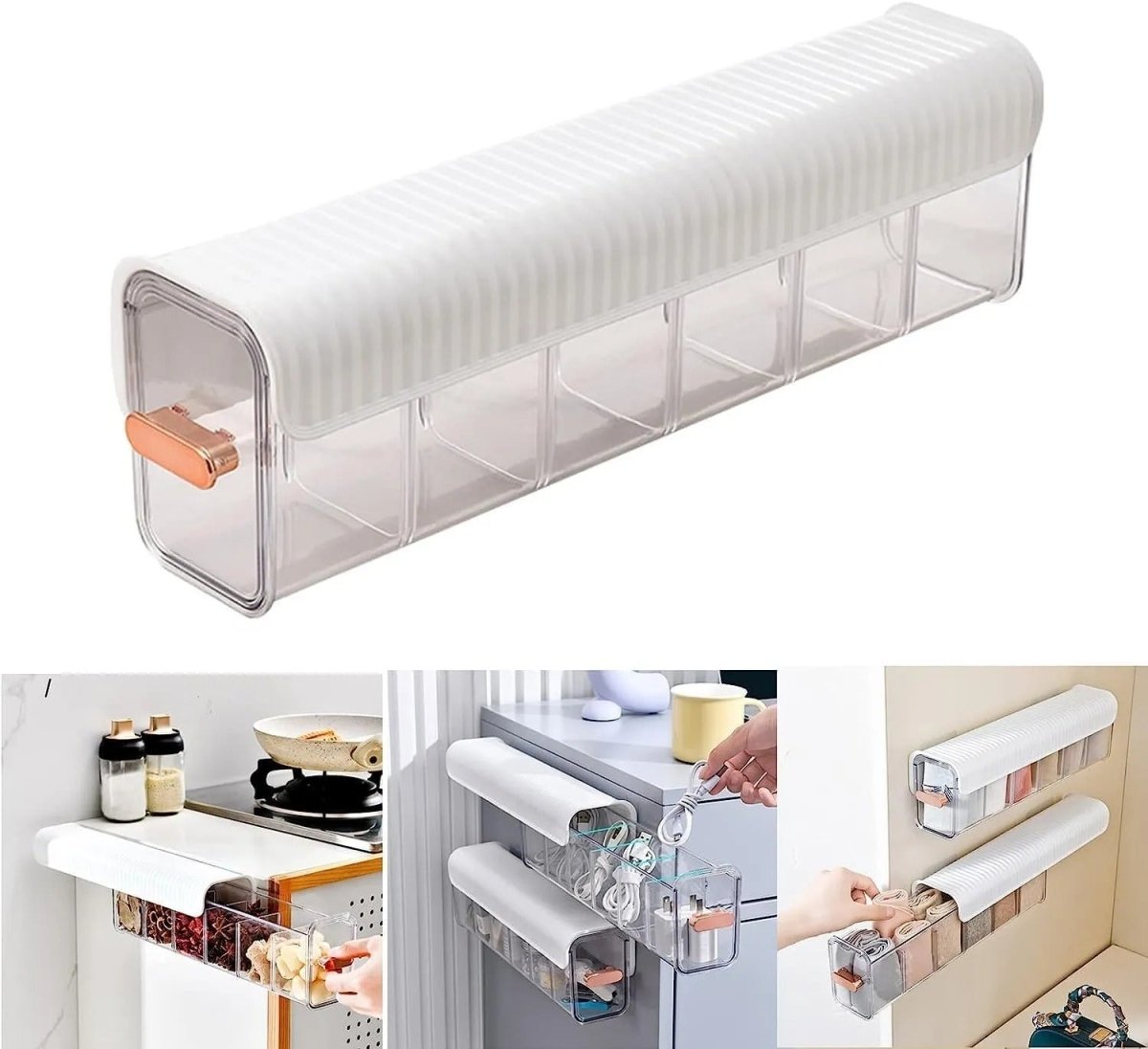 6-Cell Clear Wall Mounted Storage Box – Multipurpose Organizer