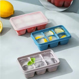 6 Grid Silicone Ice Cube Maker Trays with Lids – Reusable Freezer Molds